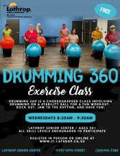Drumming 360 Exercise Class | Wednesdays 8:30AM - 9:30AM |Senior Center 15707 Fifth Street | Ages 50+ | FREE