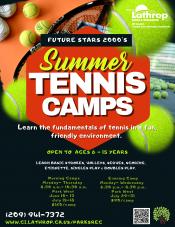 Summer Tennis Camp | Open to Ages 6-15 Years | Park West 16130 Sheltered Cove |Morning & Evening Offered 